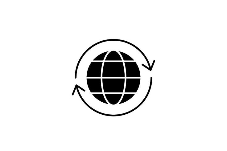 Global logistics black icon, vector